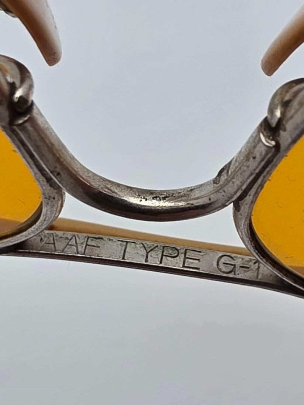 American Optical Type G-1 AAF Nickel Frame Noviole Amber WWII Aviator Sunglasses - Picture 11 of 16